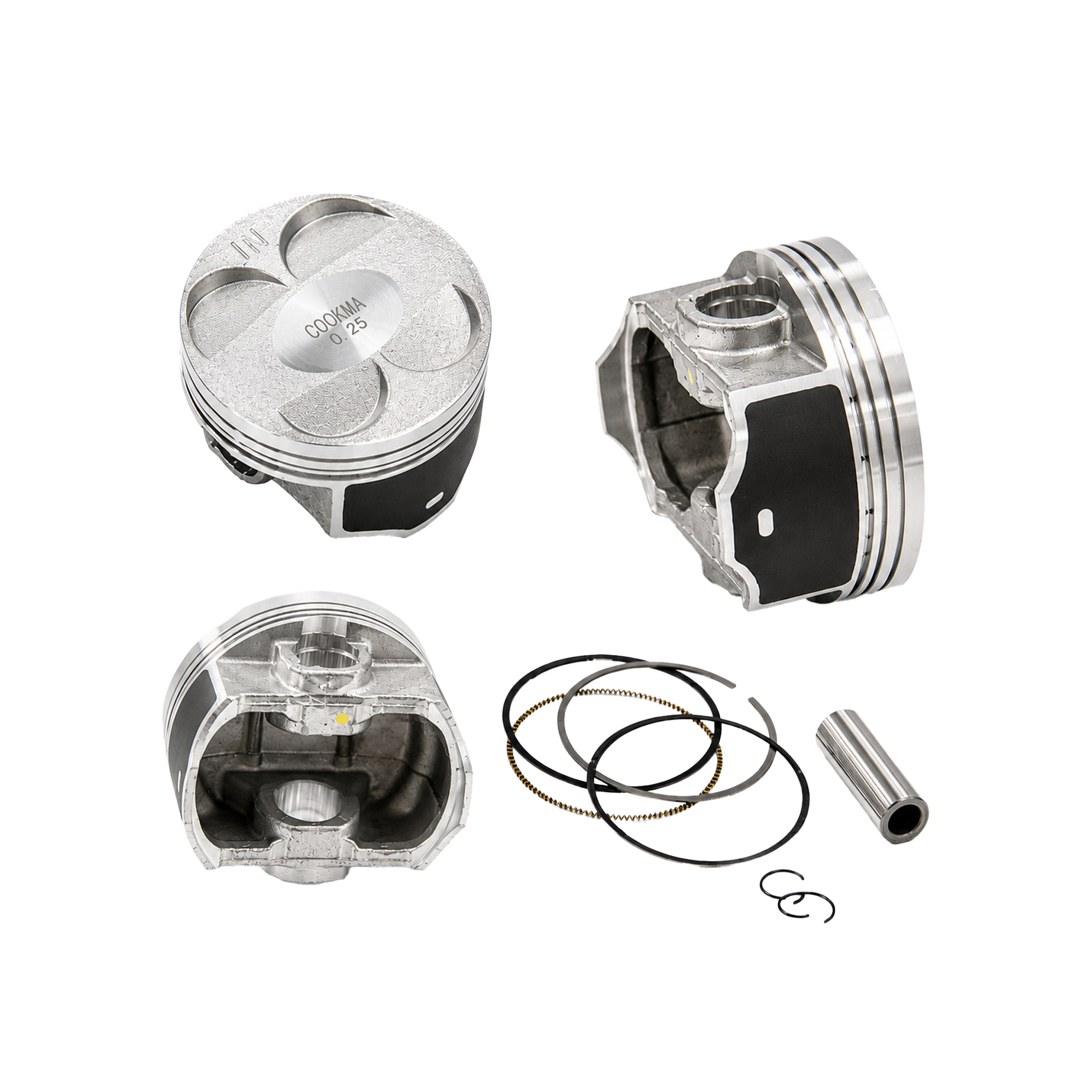 Piston rings for Benelli 250 single cylinder, Leoncino and TRK رینگ پیستون بنلی 250 تک سیلندر و لئونچینو و TRK با کد فنی (E-01-014) (کوکما) - تصویر 1