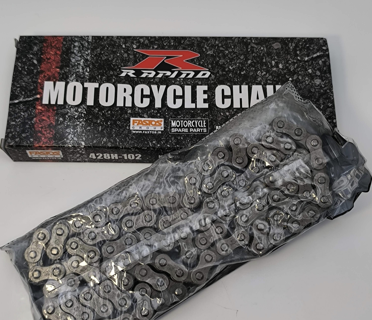 Rapido motorcycle chain, model 428H_102 زنجیر چرخ موتور سیکلت راپیدو مدل 428H_102 - Image 1