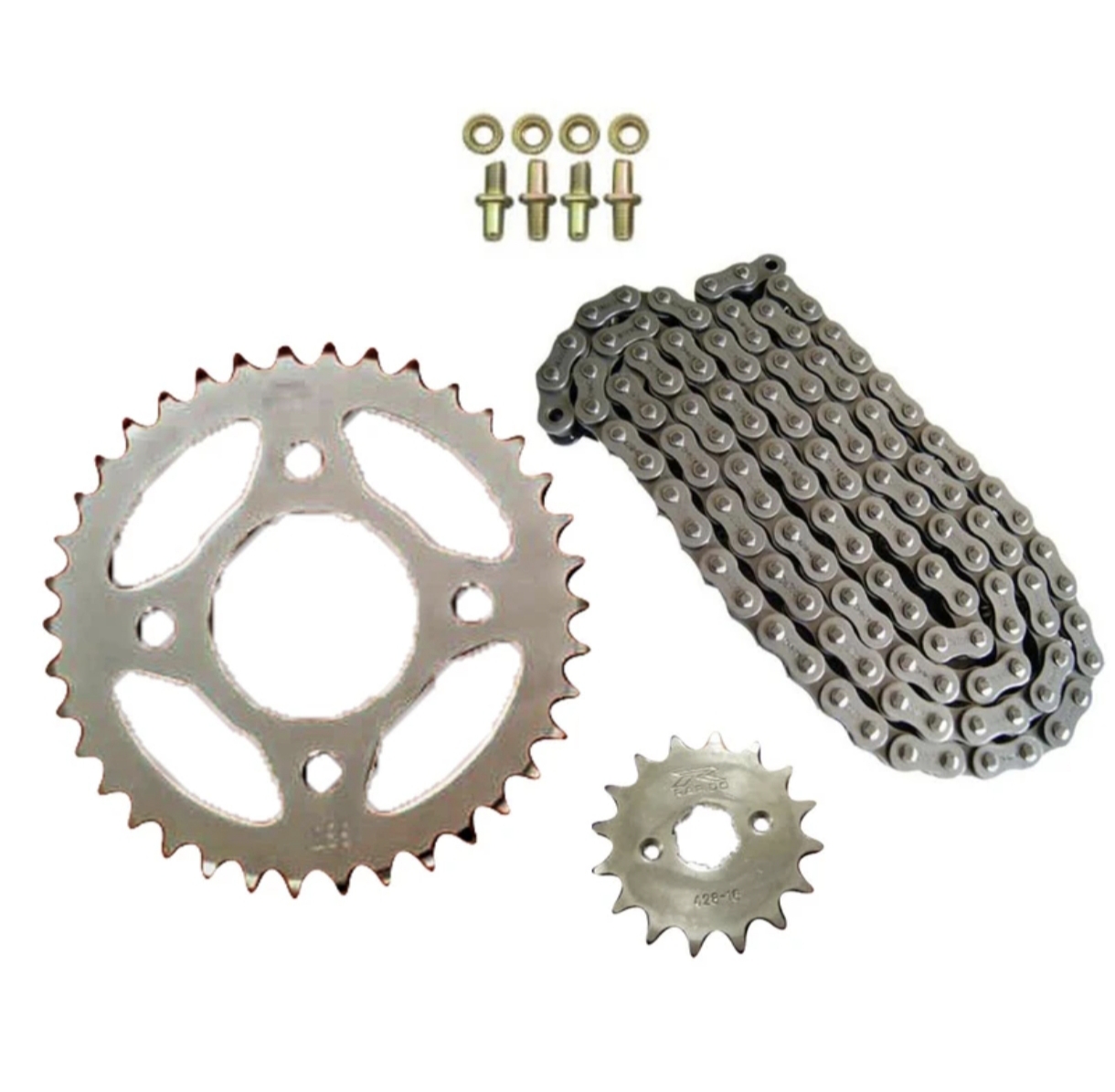 Chain gear set with bolts and nuts 428 (Rapido) ست دنده زنجیر با پیچ و مهره 428 (راپیدو) - Image 1
