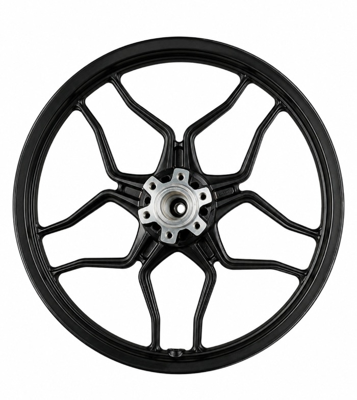 Ten-spoke front aluminum wheel with brake pads چرخ آلومینیومی ده پره جلو لنتی حدیدروان - Image 1