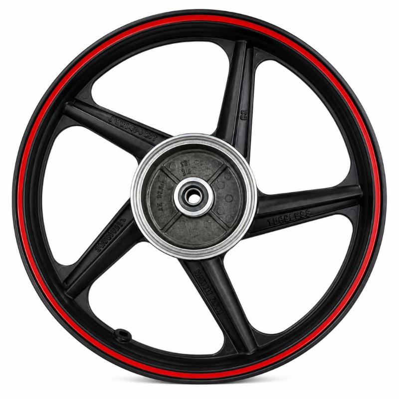 Five-spoke aluminum wheel (large hub) made by Hadi چرخ آلومينيومی پنج پره (توپی بزرگ) حدیدروان - Image 1