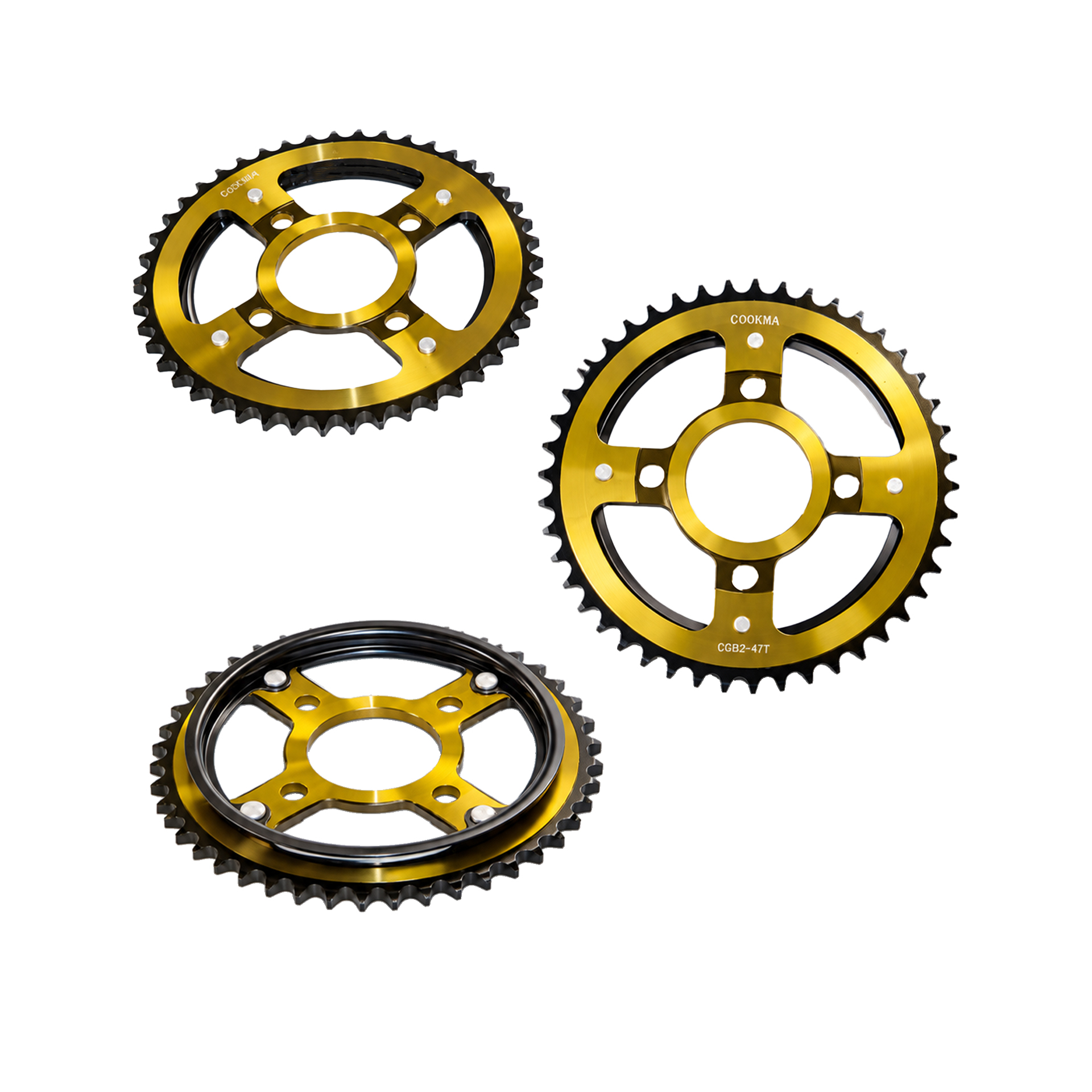 Honda flat and trail reinforced rear sprocket 47 teeth دنده عقب تقویتی گردگیردار هوندا تخت و تریل 47 دندانه با کد فنی (T-01-018) (کوکما) - Image 1