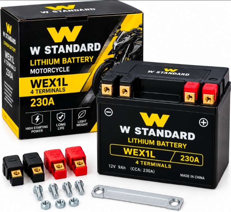 WEX1L9 lithium battery, four negative and positive باطری لیتیومیWEX1L9چهار سر باطری منفی و مثبت ۲۳۰ آمپر دبلیو استاندارد - تصویر 1